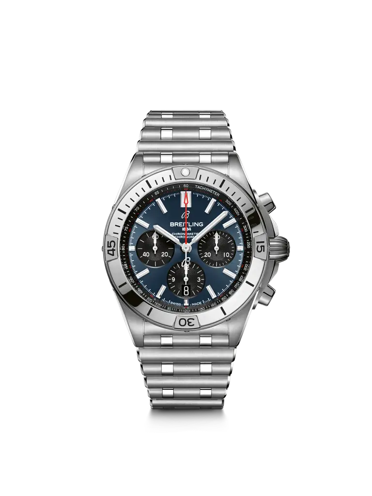 Breitling Chronomat B01 42 42.0 mm Blue & Black Dial Stainless Steel Metal Bracelet AB0134101C1A1