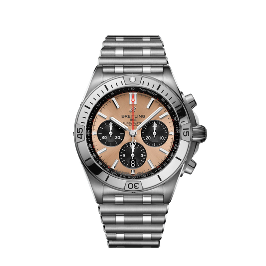 Breitling Chronomat B01 42 42.0 mm Copper and Black Dial Stainless Steel Metal Bracelet AB0134101K1A1