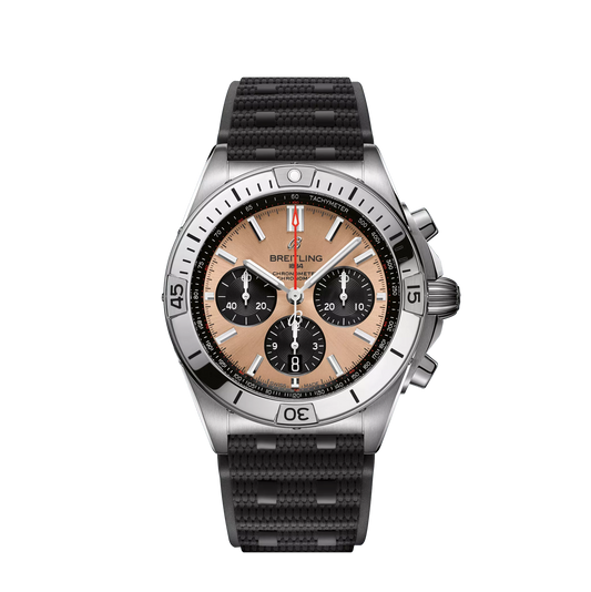 Breitling Chronomat B01 42 42.0 mm Copper and Black Dial Stainless Steel Black Rubber Strap AB0134101K1S1