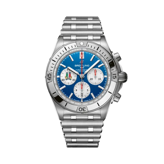 Breitling Chronomat B01 42 Six Nations Italy 42 mm Blue Dial Stainless Steel Bracelet AB0134A41C1A1