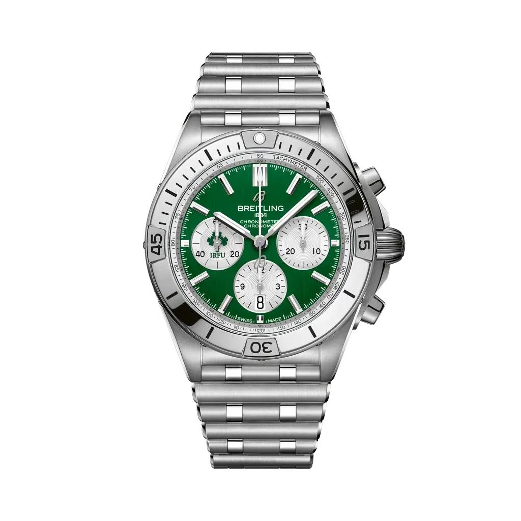 Breitling Chronomat B01 42 Six Nations Ireland 42 mm Green Dial Stainless Steel Bracelet AB0134A91L1A1