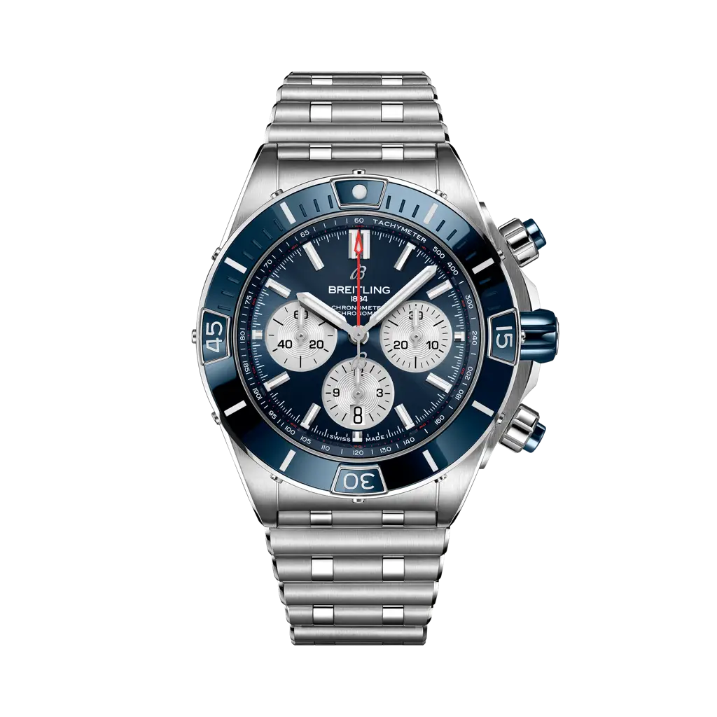 Breitling Super Chronomat B01 44 44 mm Blue Dial Stainless Steel Bracelet AB0136161C1A1