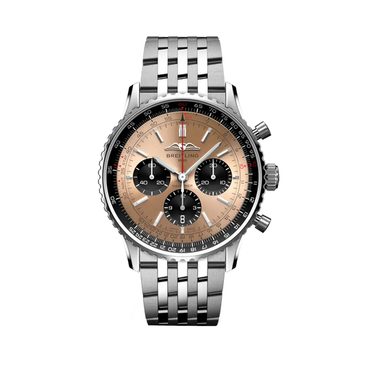 Breitling Navitimer B01 Chronograph 43 mm  Black With Rose Gold Dial Stainless Steel Bracelet AB0138241K1A1