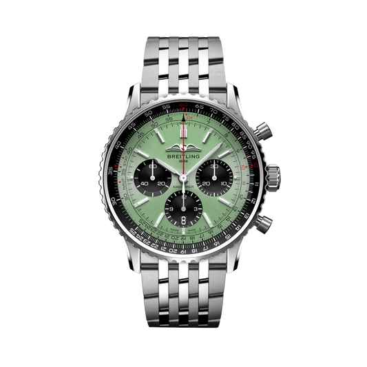 Breitling Navitimer B01 Chronograph 43 mm Black And Olive Green Dial Stainless Steel Bracelet AB0138241L1A1