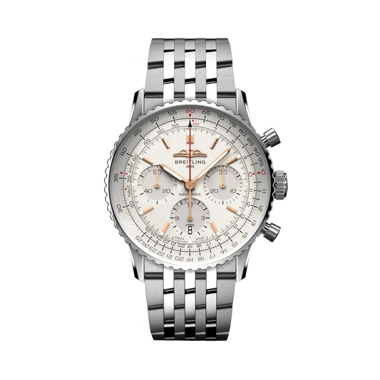 Breitling Navitimer B01 Chronograph 41 mm White Dial Stainless Steel Bracelet AB0139211G1A1