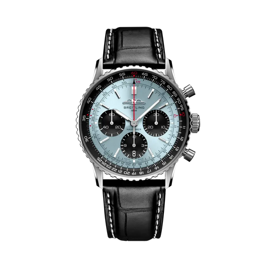 Breitling Navitimer B01 Chronograph 41 mm Black With Ocean Dial Stainless Steel Alligator Leather Strap AB0139241C2P1