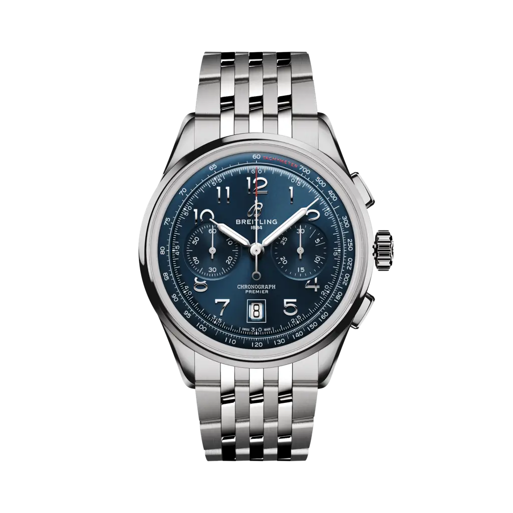 Breitling Premier B01 Chronograph 42 mm Blue Dial Stainless Steel Stainless Steel Metal Bracelet AB0145171C1A1