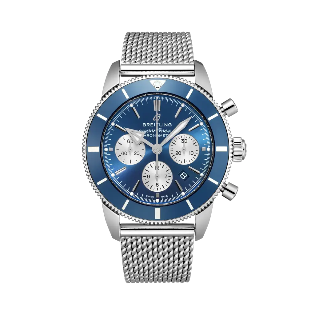 Breitling Superocean Heritage B01 Chronograph 44 mm Blue  And Silver Dial Stainless Steel Bracelet AB0162161C1A1