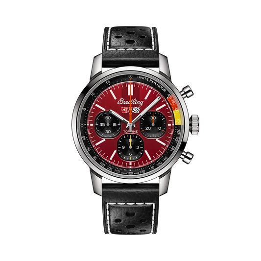 Breitling Top Time B01 Chevrolet Corvette 41 mm Black And Red Dial Stainless Steel Calfskin Leather Black Strap AB01761A1K1X1