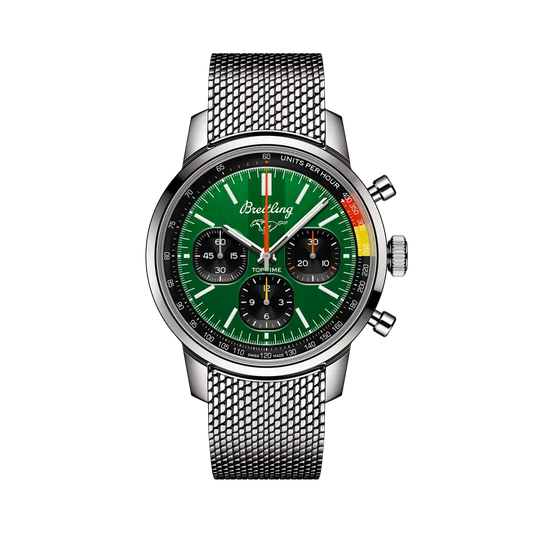 Breitling Top Time B01 Ford Mustang 41 mm Black And Green Dial Stainless Steel Bracelet AB01762A1L1A1