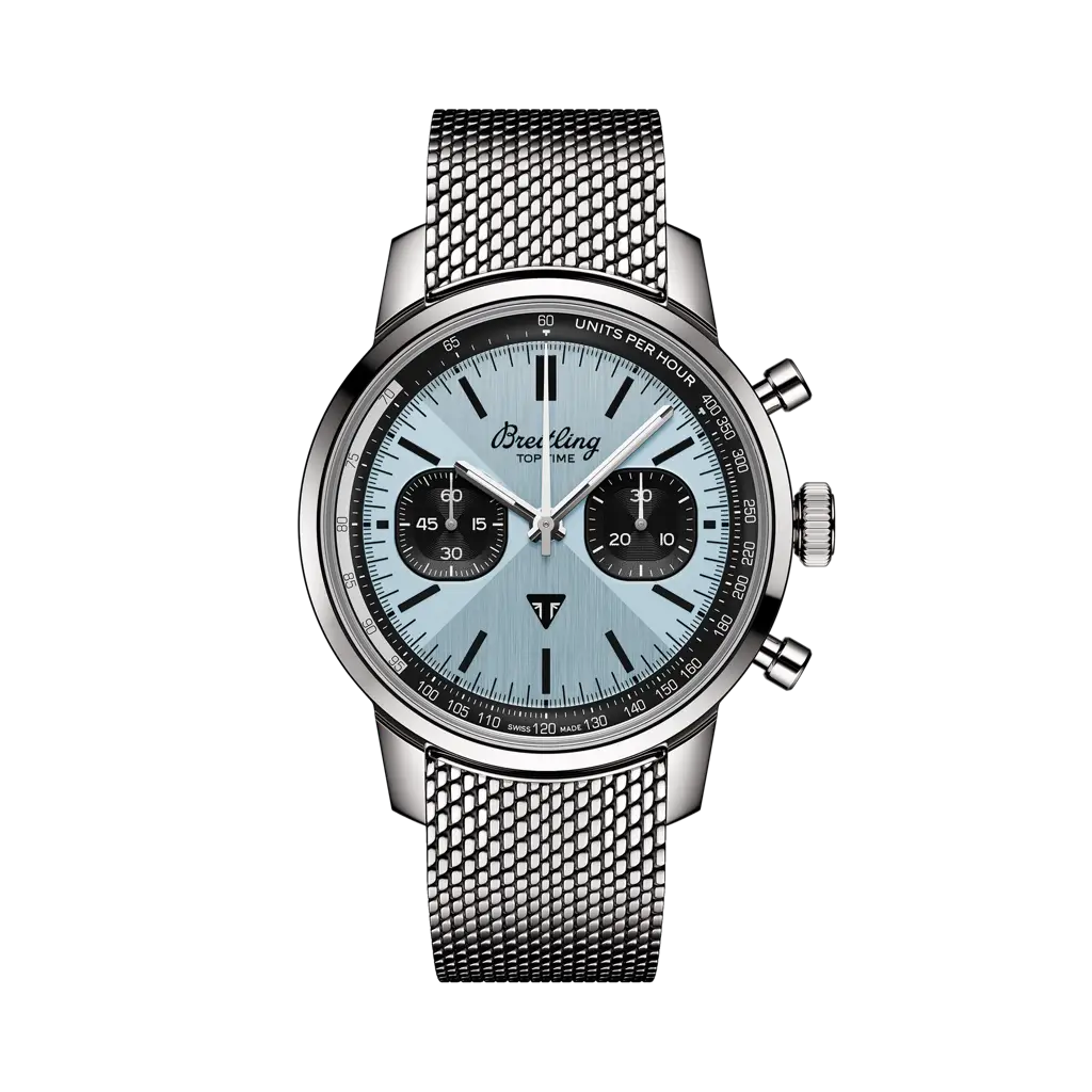 Breitling Top Time B01 Triumph 41 mm Black And Ice Blue Dial Stainless Steel Bracelet AB01764A1C1A1