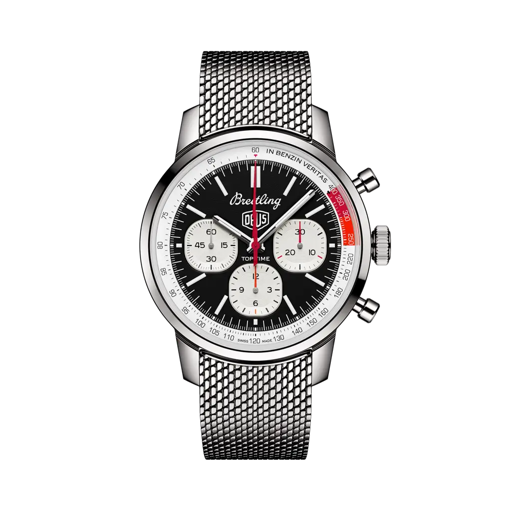 Breitling Top Time B01 Deus 41 mm Black And White Dial Stainless Steel Bracelet AB01765A1B1A1