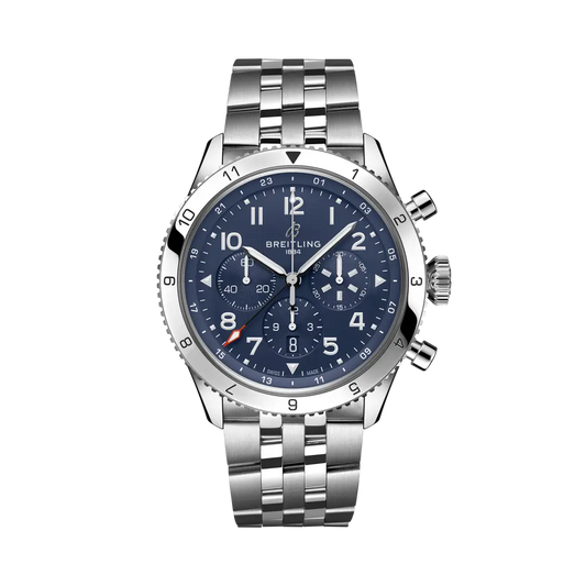 Breitling Super AVI B04 Chronograph GMT 46 Tribute to Vought F4U Corsair 46 mm Blue Dial Stainless Steel Bracelet AB04451A1C1A1