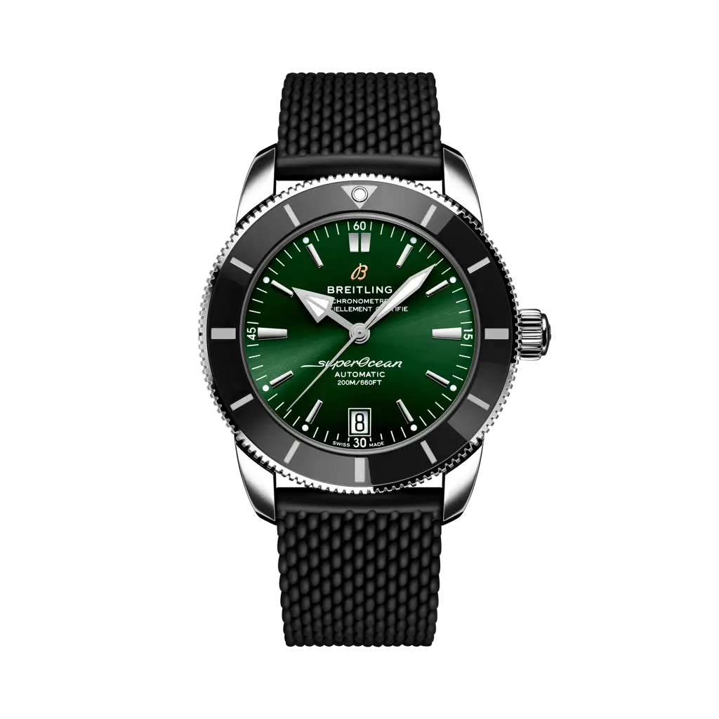 Breitling Superocean Heritage B20 Automatic 42 mm Green Dial Stainless Steel Rubber Black Strap AB2010121L1S1