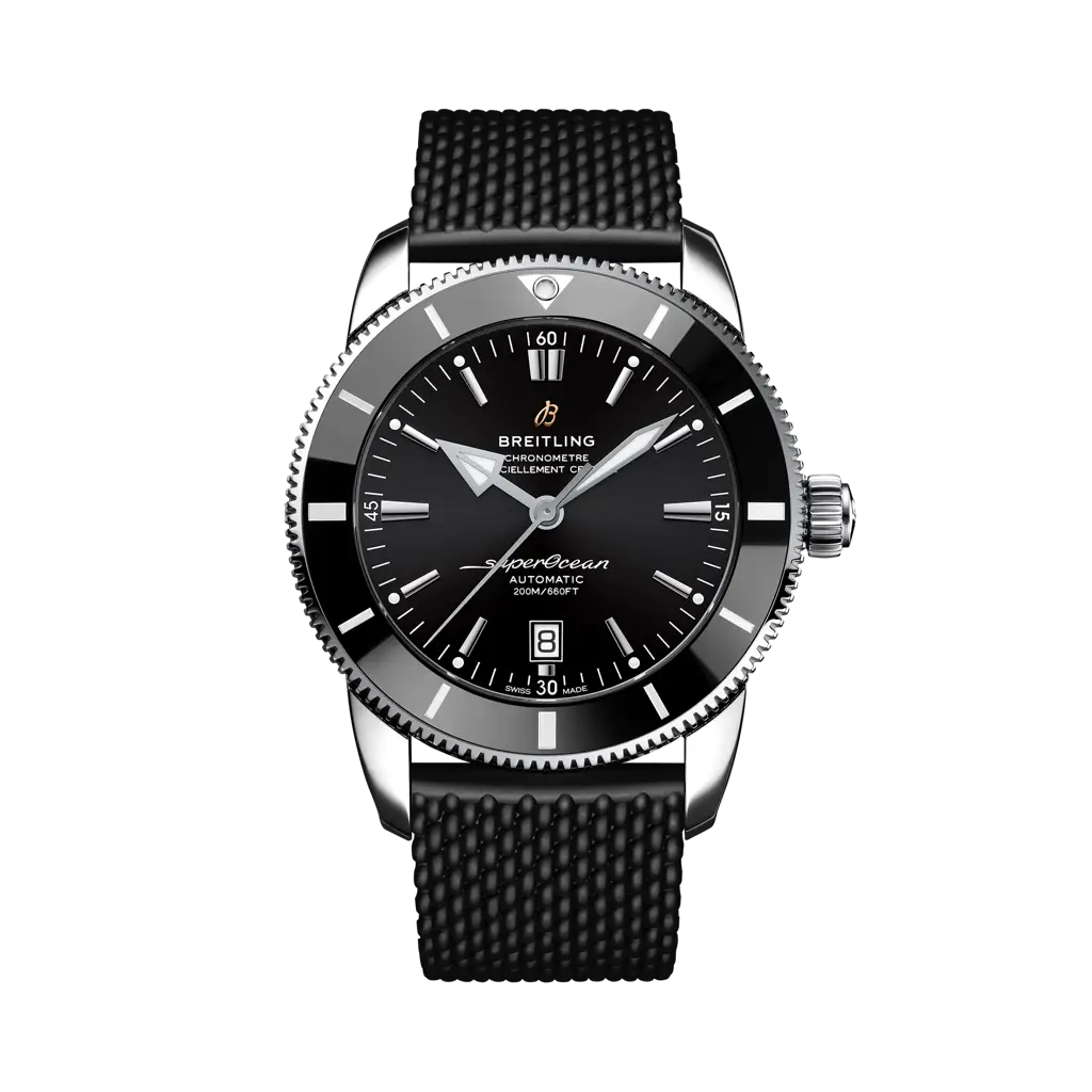 Breitling Superocean Heritage B20 Automatic 46 mm Black Dial Stainless Steel Rubber Black Strap AB2020121B1S1