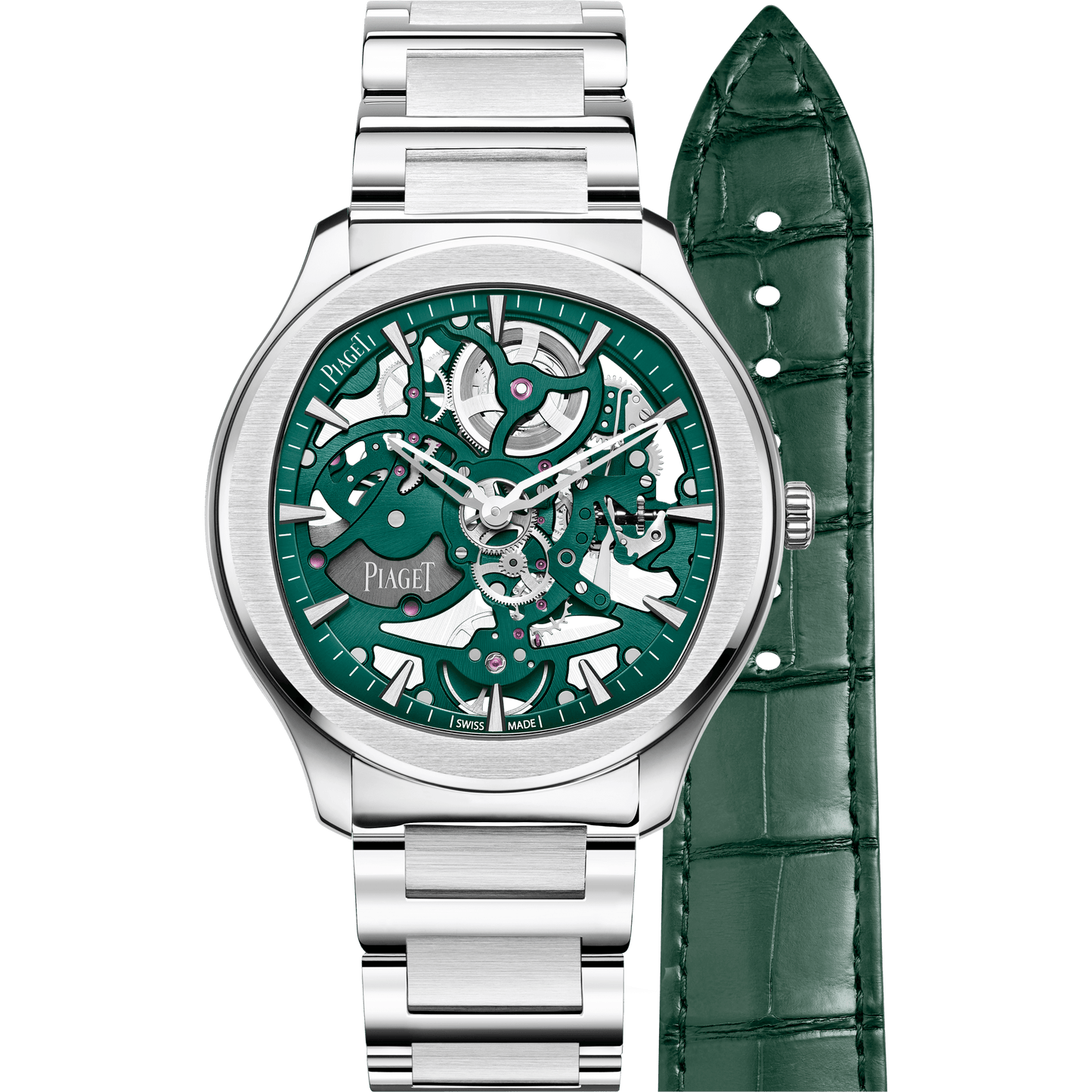 Piaget Piaget Polo Skeleton watch 42 mm Green Dial Stainless Steel Bracelet G0A47008