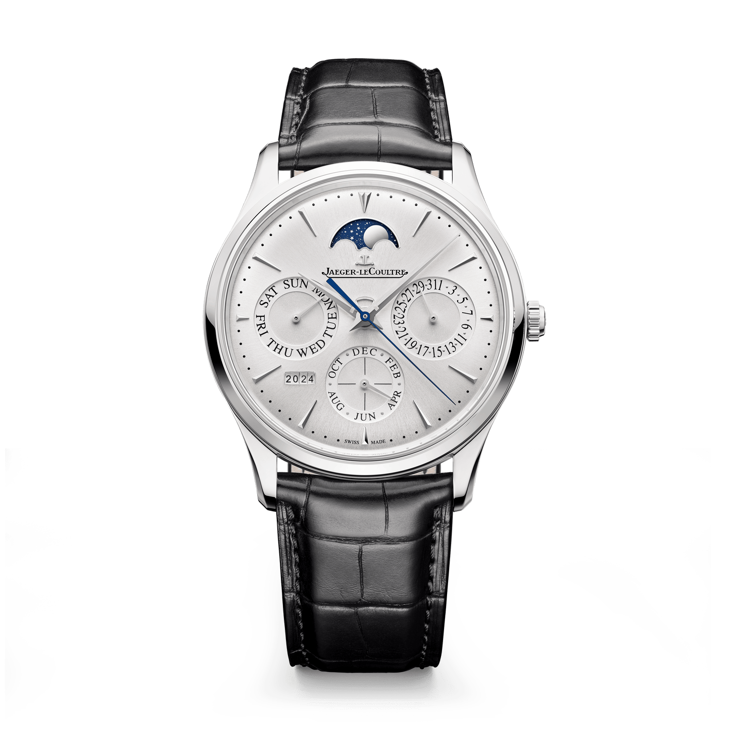 Jaeger-LeCoultre Master Ultra Thin Perpetual Calendar 39 mm Silver Dial Stainless Steel Alligator Leather Strap Q114842J