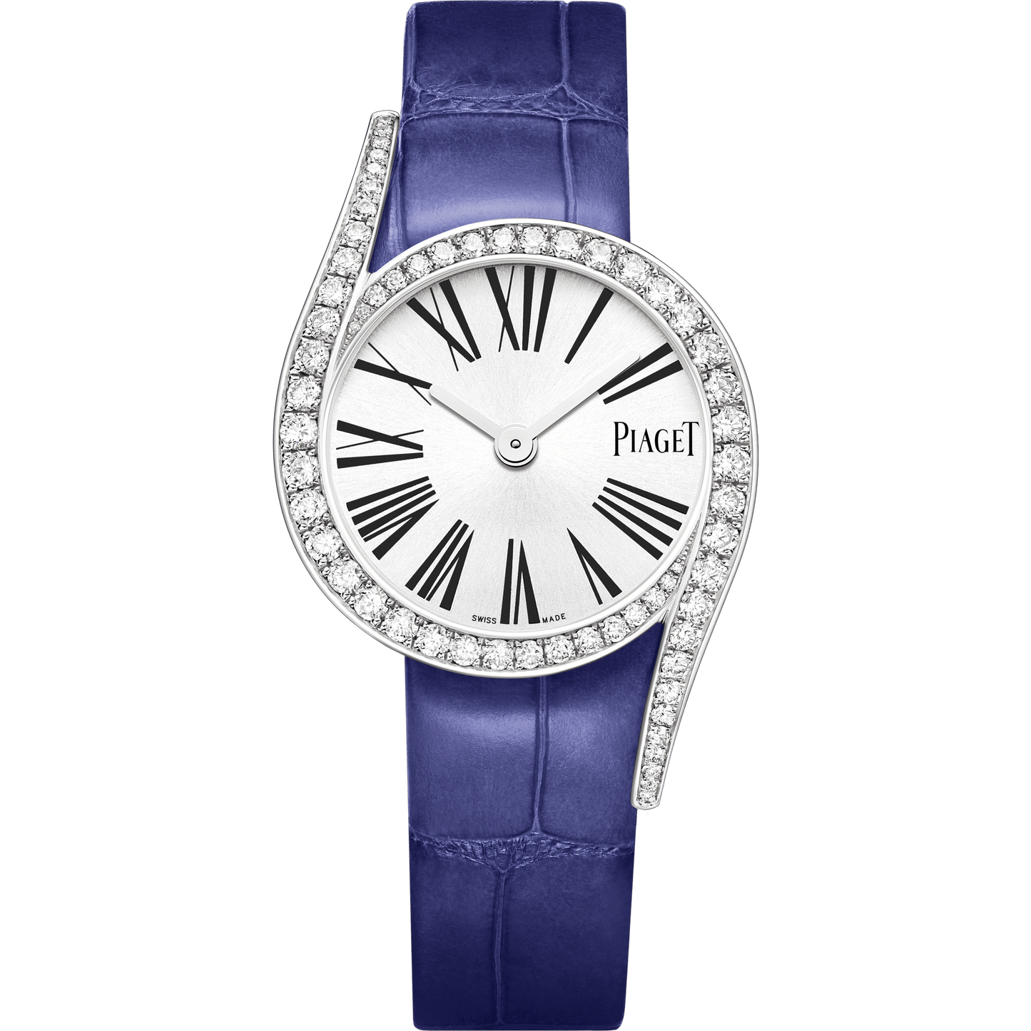 Piaget Limelight Gala watch 26 mm Silver Dial with Diamonds 18K White Gold Alligator Strap G0A43150