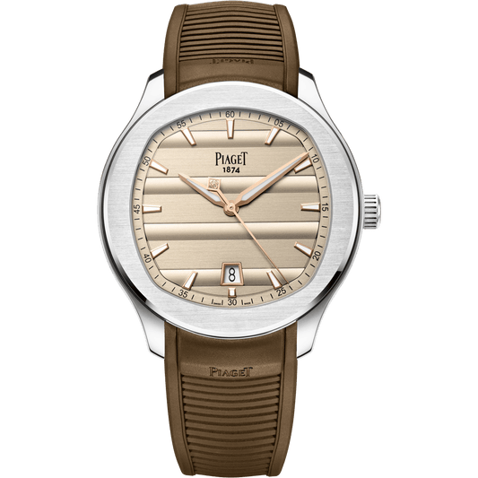 Piaget Piaget Polo - 150th Anniversary watch 42 mm Brown Dial Stainless Steel Rubber Strap G0A49023