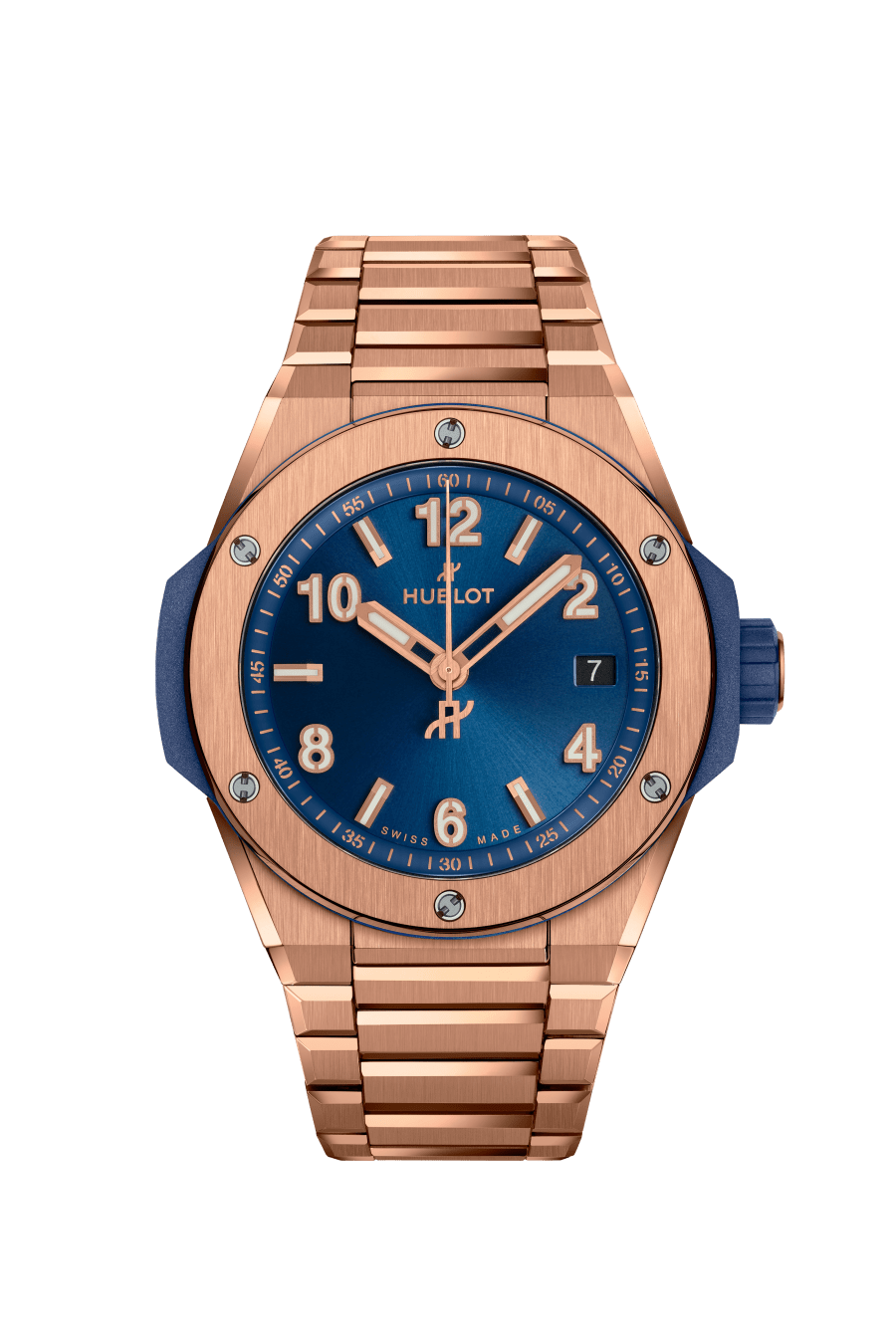 Hublot Big Bang Integrated Time Only King Gold Blue 38 mm Blue Dial Polished 18K King Gold Bracelet 457.OX.7180.OX