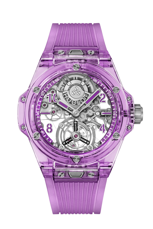 Hublot Big Bang Tourbillon Automatic Purple Sapphire 44 mm Transparent Dial Polished Purple Sapphire Crystal Rubber Strap 429.JM.0120.RT