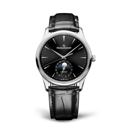 Jaeger-LeCoultre Master Ultra Thin Moon 39 mm Black Dial Stainless Steel Alligator Leather Strap Q1368471