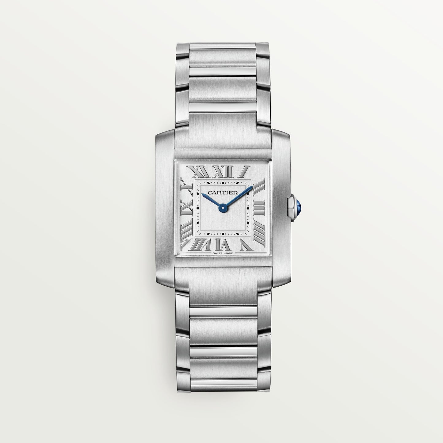 Cartier Tank Française Medium Steel Silver Dial Bracelet WSTA0074