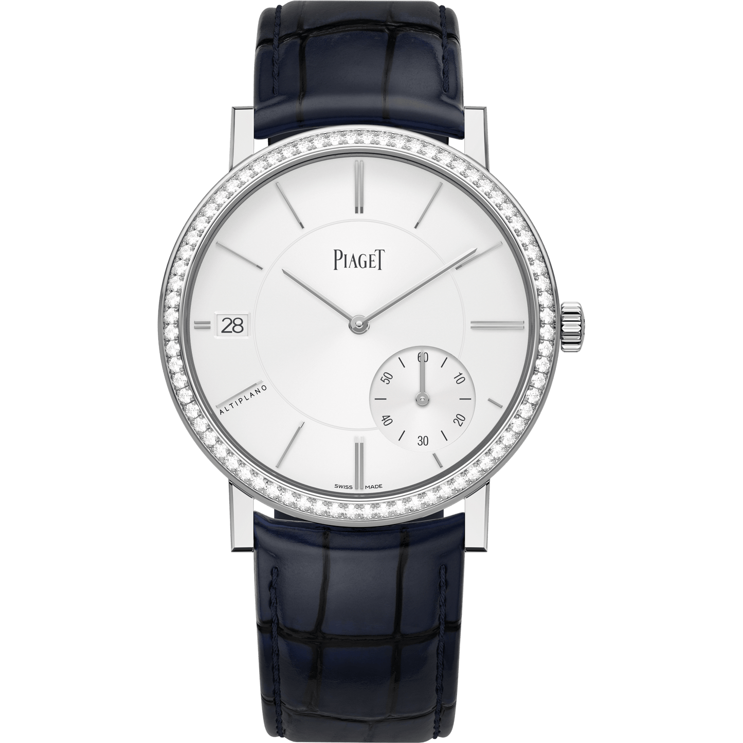 Piaget Altiplano Origin watch 40 mm Grey Dial with Diamonds 18K White Gold Alligator Strap G0A45403