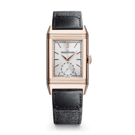 Jaeger-LeCoultre Reverso Tribute Monoface Small Seconds 45.6 x 27.4 mm Silvered Grey Dial Pink Gold Calfskin Leather Strap Q7132521