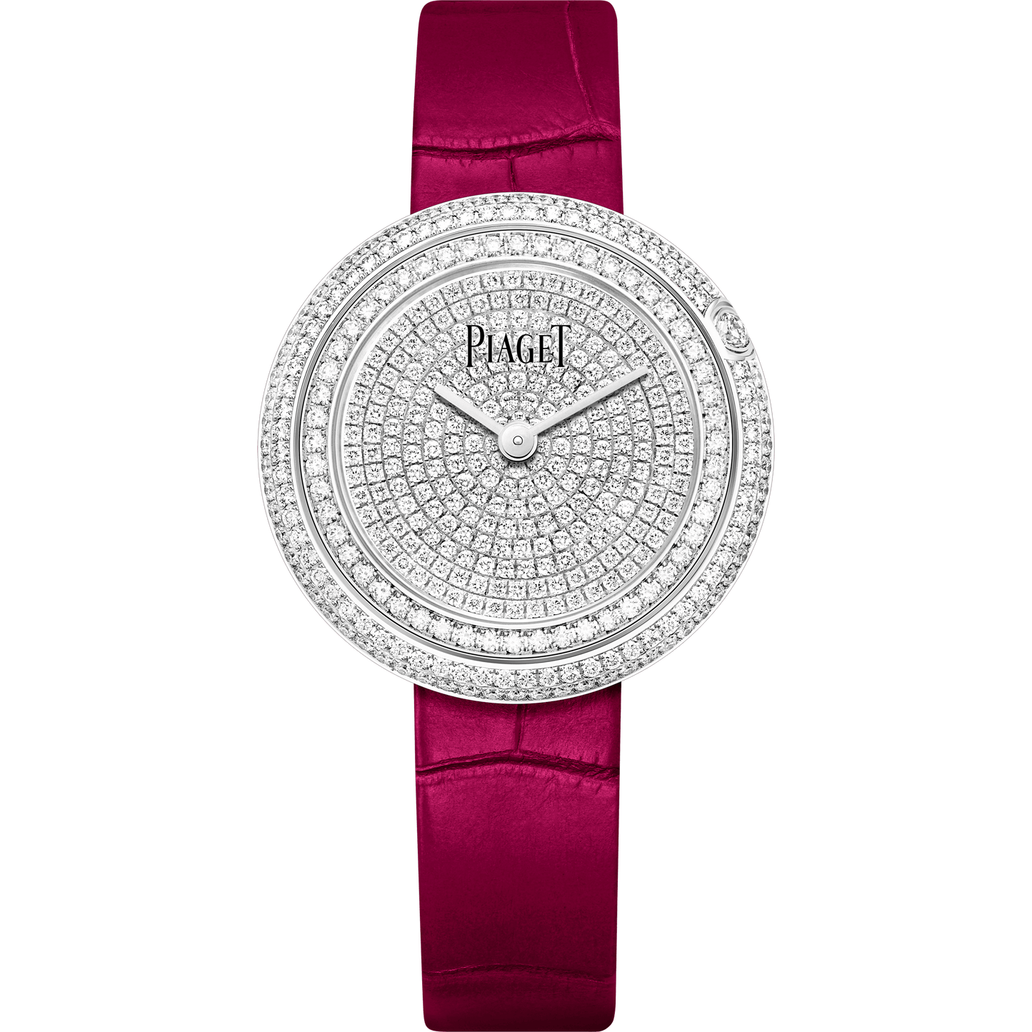 Piaget Possession watch 34 mm Diamond Paved Dial 18K White Gold Alligator Strap G0A44299