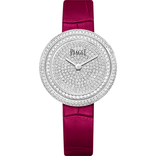 Piaget Possession watch 34 mm Diamond Paved Dial 18K White Gold Alligator Strap G0A44299