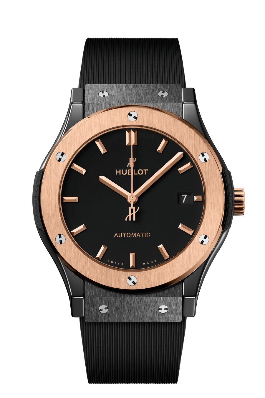 Hublot Classic Fusion Ceramic King Gold 45 mm Black Dial Polished Black Ceramic Rubber Strap 511.CO.1181.RX