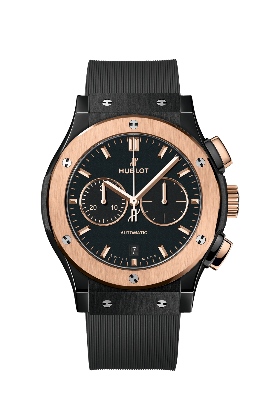 Hublot Classic Fusion Chronograph Ceramic King Gold 42 mm Black Dial Polished Black Ceramic Rubber Strap 541.CO.1181.RX