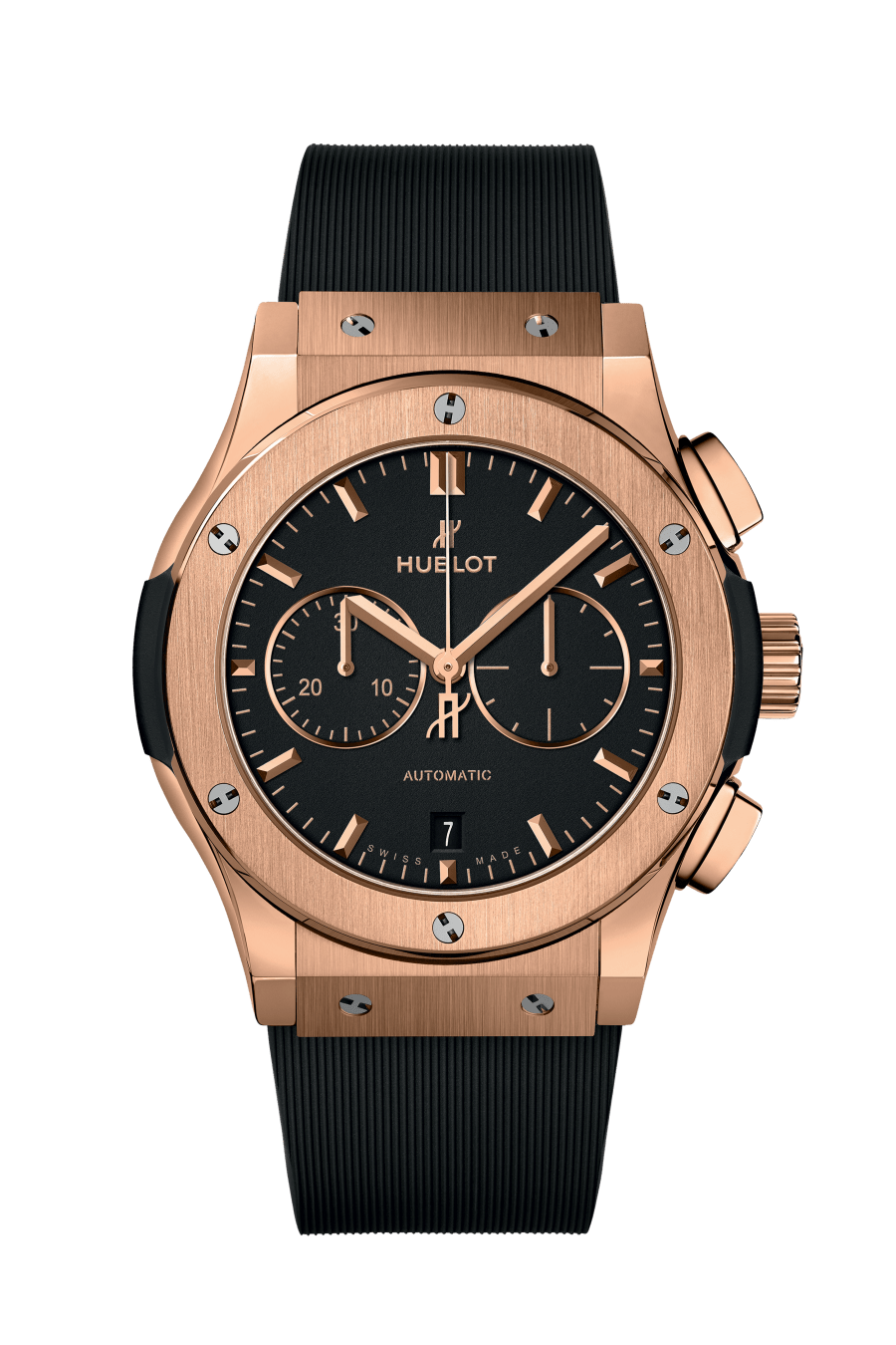 Hublot Classic Fusion Chronograph King Gold 42 mm Black Dial Polished 18K King Gold Rubber Strap 541.OX.1181.RX