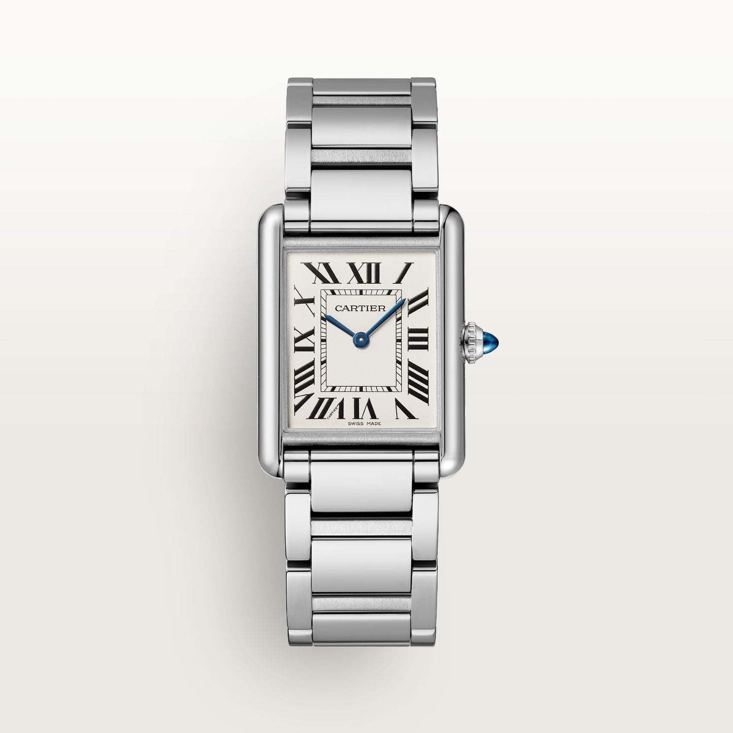 Cartier Tank Must Large Steel Silver Dial Bracelet WSTA0106