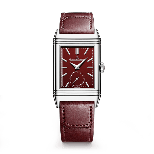 Jaeger-LeCoultre Reverso Tribute Monoface Small Seconds 45.6 x 27.4 mm Burgundy Dial Stainless Steel Calfskin Leather Strap Q397846J