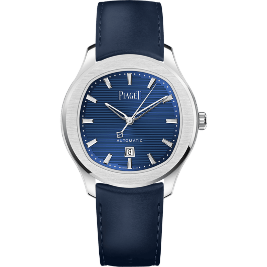 Piaget Piaget Polo Date watch 36 mm Blue Dial Stainless Steel Calfskin Strap G0A47017