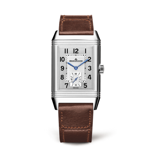 Jaeger-LeCoultre Reverso Classic Duoface Small Seconds 47 x 28.3 mm Silvered Grey Dial Stainless Steel Calfskin Leather Strap Q3848422