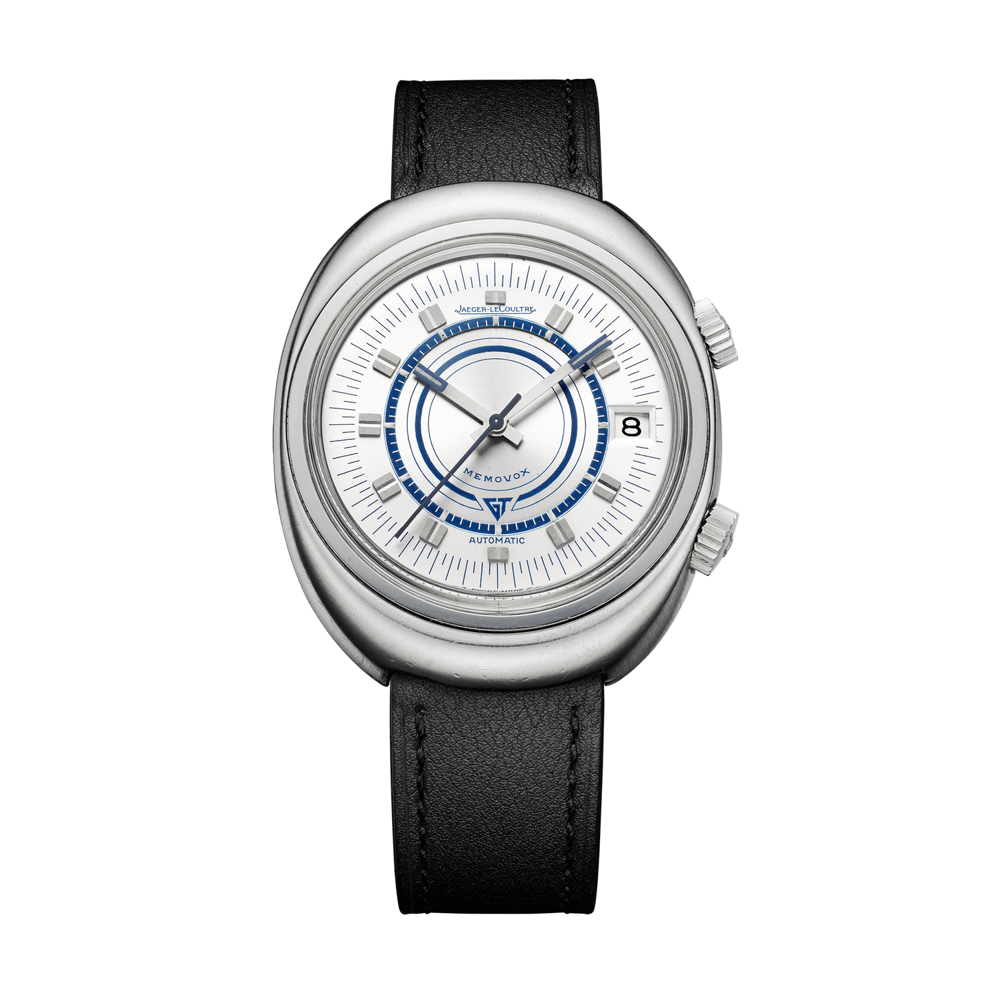 Jaeger-LeCoultre THE COLLECTIBLES Memovox Speed Beat GT 46 x 39 mm White Dial Stainless Steel Calfskin Leather Strap QVE87301