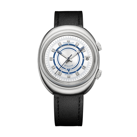 Jaeger-LeCoultre THE COLLECTIBLES Memovox Speed Beat GT 46 x 39 mm White Dial Stainless Steel Calfskin Leather Strap QVE87301