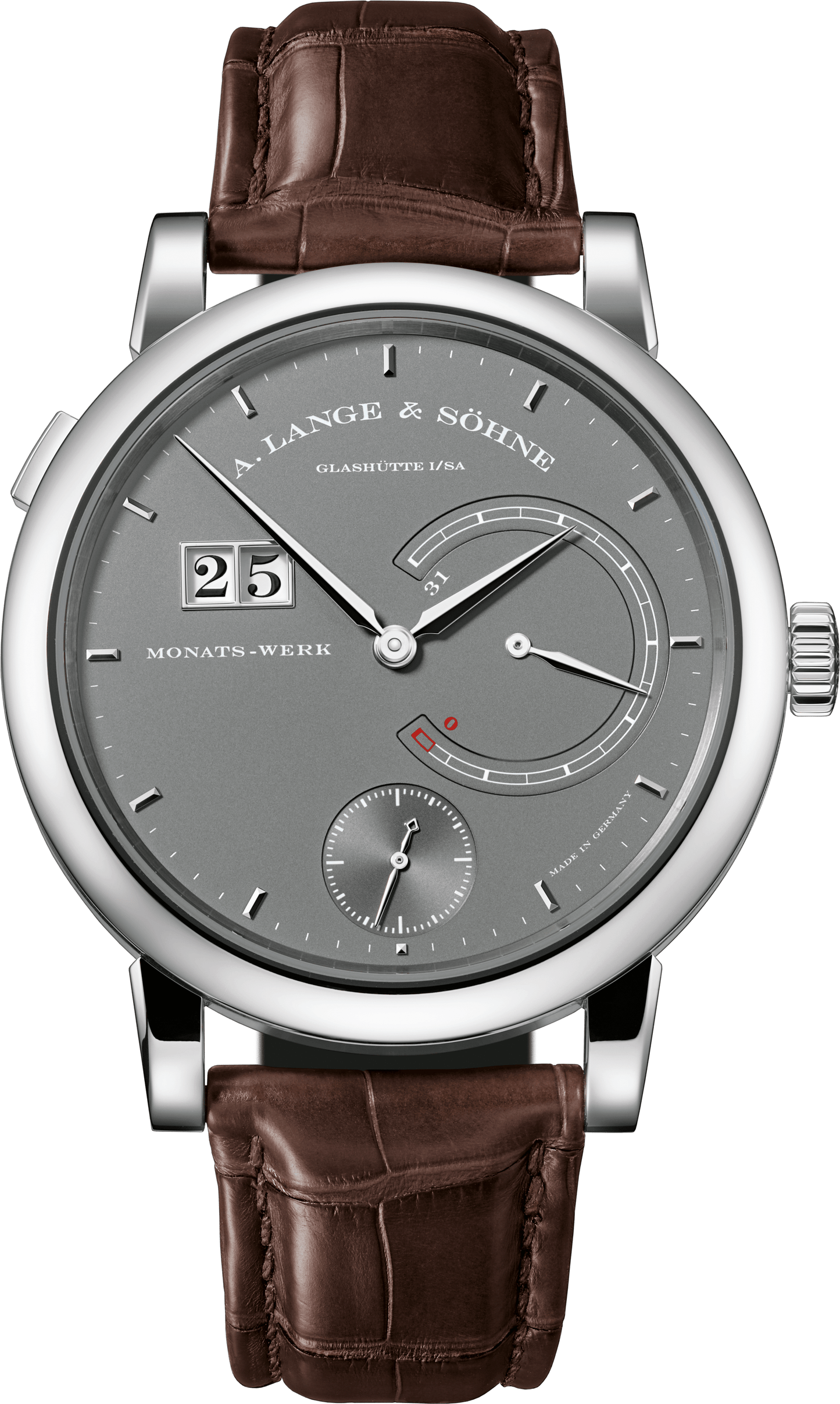 Alange-Soehne LANGE 31 45.9 mm Grey Dial 18-Carat White Gold Alligator Leather Strap 130.039F / LSLS1303AC