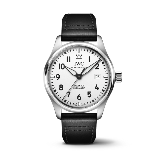 IWC Schaffhausen Pilot’s Watch Mark XX 40 mm Silver  Dial Stainless Steel Black Calfskin Strap IW328207