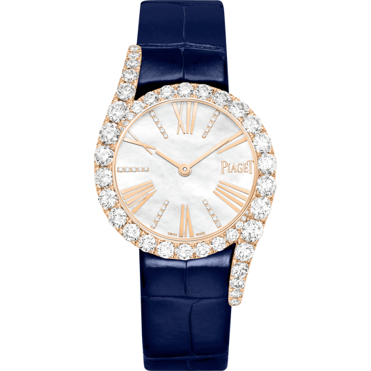 Piaget Limelight Gala Precious watch 32 mm White Mother-Of-Pearl Dial with Diamonds 18k Rose Gold Alligator Strap G0A47181