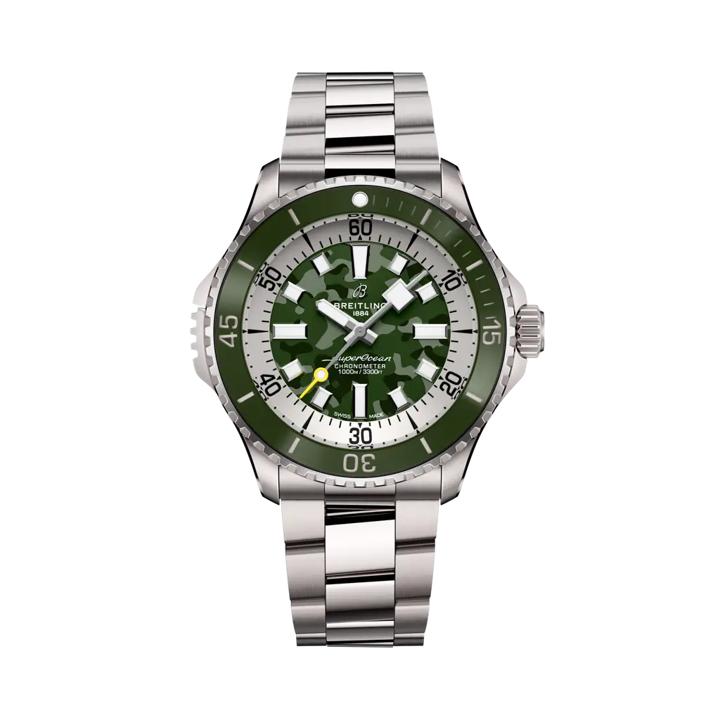 Breitling Superocean Automatic 46 Super Diver 46 mm Olive Green Dial Titanium Bracelet E10379D31L1E1