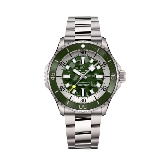 Breitling Superocean Automatic 46 Super Diver 46 mm Olive Green Dial Titanium Bracelet E10379D31L1E1