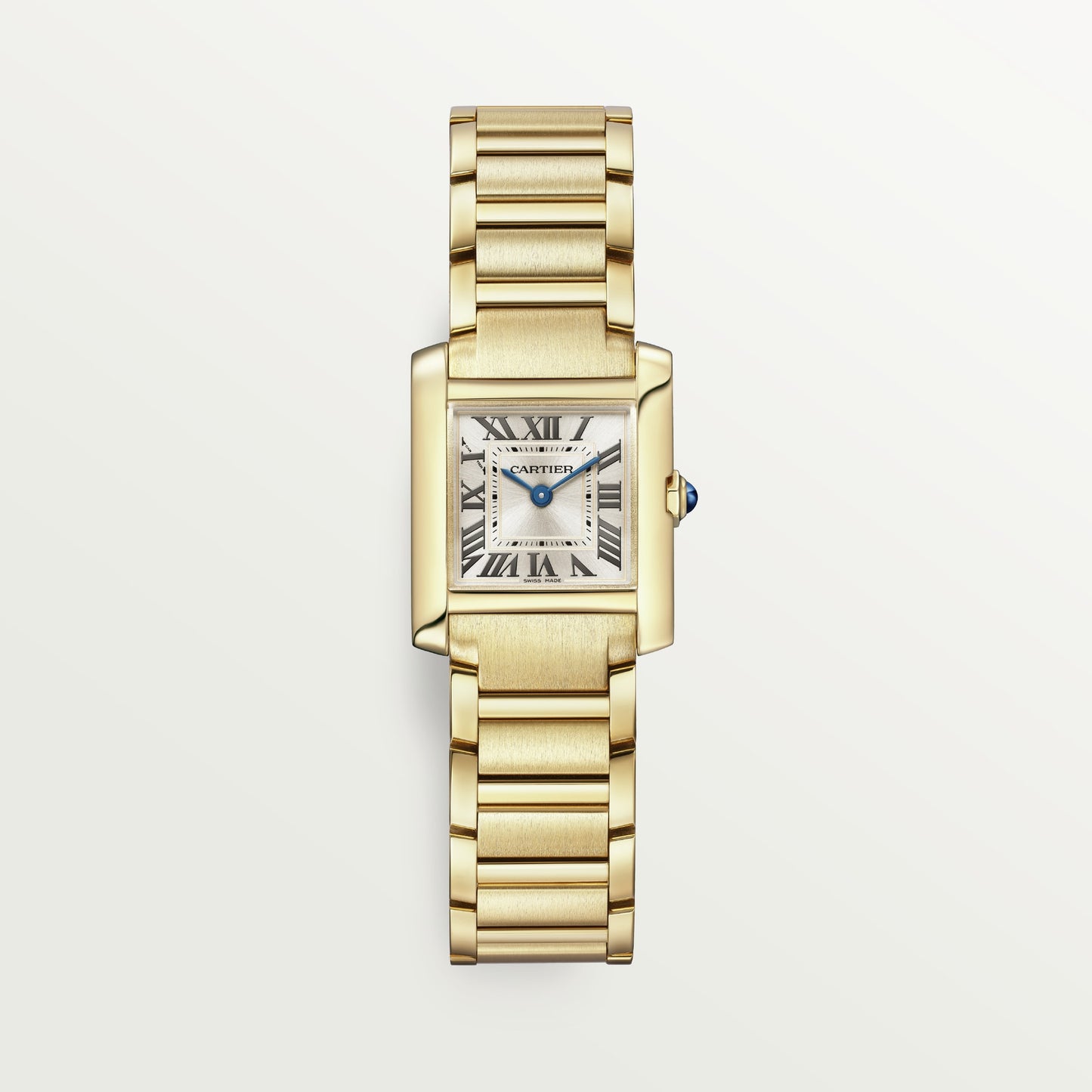 Cartier Tank Française Small 18k Yellow Gold Golden Sunray Dial Bracelet WGTA0114