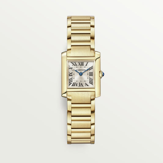 Cartier Tank Française Small 18k Yellow Gold Golden Sunray Dial Bracelet WGTA0114