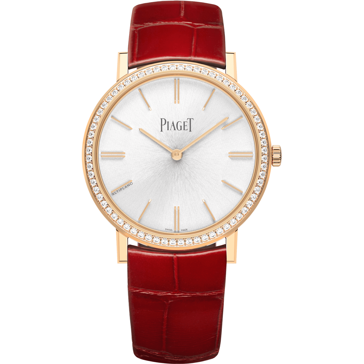 Piaget Altiplano Origin watch 35 mm Grey Dial with Diamonds 18k Rose Gold Alligator Strap G0A45406