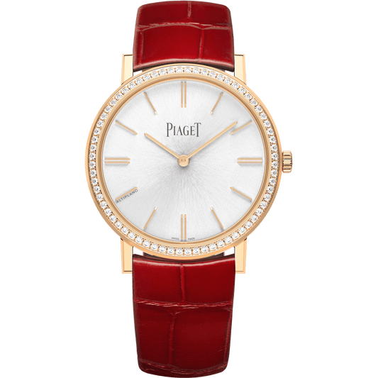 Piaget Altiplano Origin watch 35 mm Grey Dial with Diamonds 18k Rose Gold Alligator Strap G0A45406