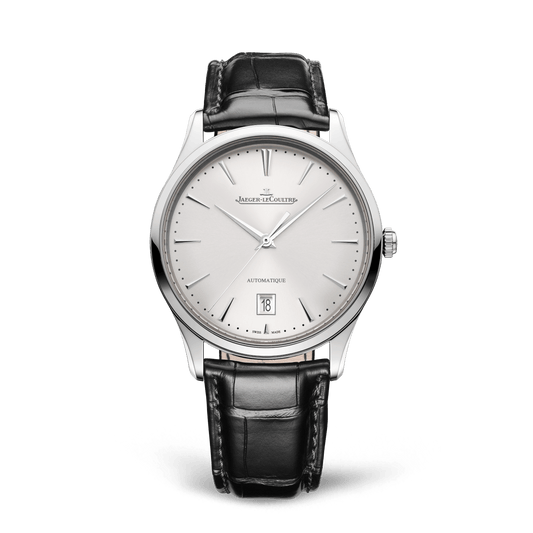 Jaeger-LeCoultre Master Ultra Thin Date 39 mm Silvered Grey Dial Stainless Steel Alligator Leather Strap Q1238420